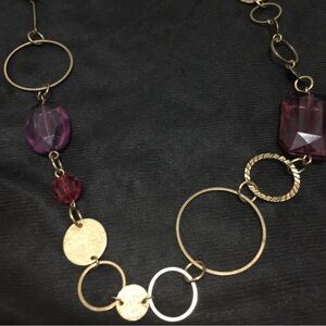 Elegant Gold and Purple Necklace